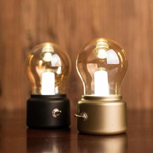 BRELONG LED Decorative Bulb Light Retro Night Light USB Rechargeable Bed Head Ambient Light Warm White Atmosphere