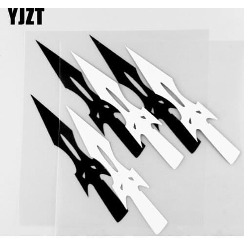 YJZT 15.3×12.7CM Cold Weapon Car Stickers Creative Vinyl Handle Dagger Car Exterior Decorative Patterns 20C-0053