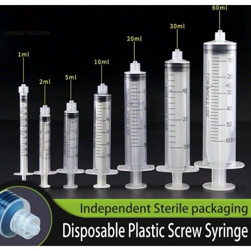 1ml/2ml/5ml Plastic Disposable Injector Syringe For Refilling Measuring Nutrient surgery tool Disposable Plastic Screw Syringe