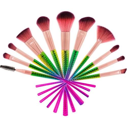 New 11PCS Professional Makeup Brushes High Quality Foundation Powder Blush Eyeshadow Kits Gradient color Make up Brush sets