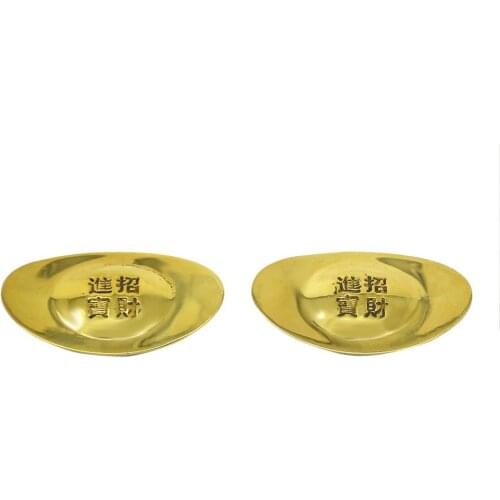 2 Pcs Feng Shui Yuanbao Wealth Luck Decor for Home Office W4245
