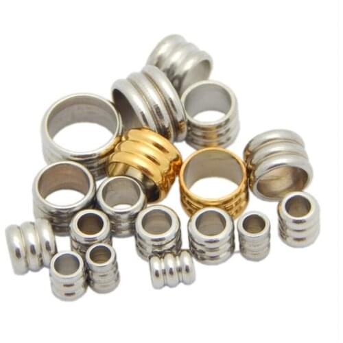 20pcs 2.4mm/2.8mm/3.3mm/4mm/5mm/6mm/7mm/8mm 304 Stainless Steel Loose Bead Spacers Column Shape Jewelry