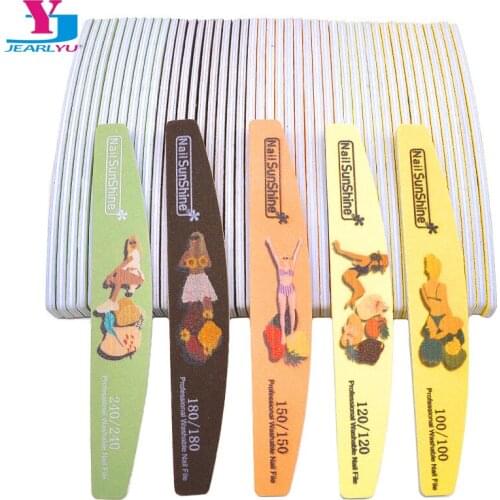 50 Pcs/Lot Salon Nail Files 100/120/150/180/240 Grit Macaron Nails Files Professional For Manicure Pedicure Polishing Nail Care
