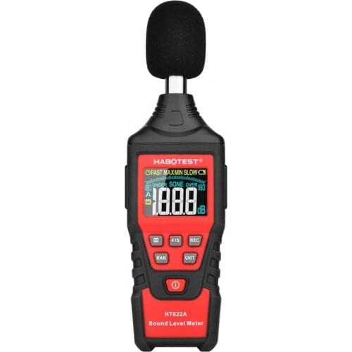 HT622B Digital Sound Intensity Meter Noise Tester Acoustic Alarm Decibel Monitor 30-130dB Acoustic Alarm Digital Display