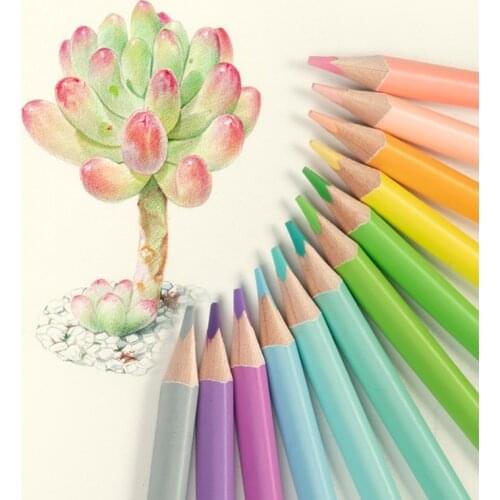 12/24 Colos Macaron Pastel Colored Pencils Professional Drawing Set for Art School Supplies