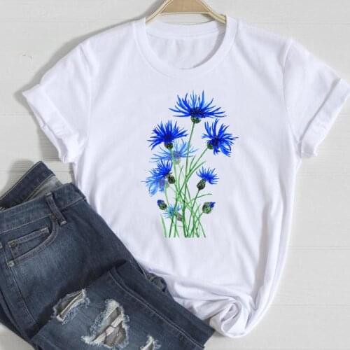 Women Watercolor Floral 2021 Travel Ladies Fashion Cartoon Summer Graphic T Top Lady Print Tee Female Tshirts Clothes T-Shirt
