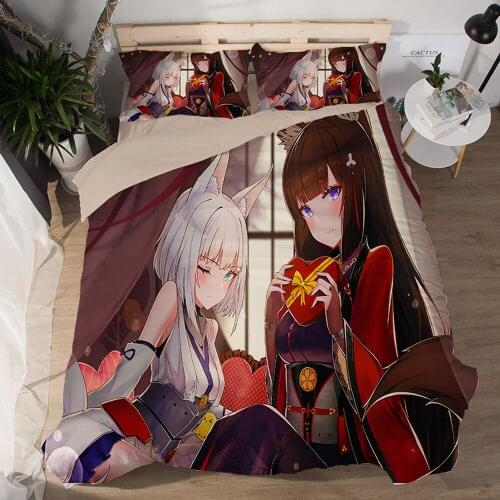 Hot Good quality 3 Piece Anime Sailor Bedding Set 100% Microfiber Girl Duvet Cover Set with 2 Pillowcase Fashion Cartoon Home