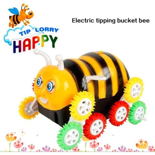 Cute little bee dump truck electric tipping bucket bee children electric car toy for kids