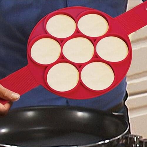 New Silicone Pancakes Nonstick Maker Egg Ring Maker Kitchen Pancake Red Hot -15