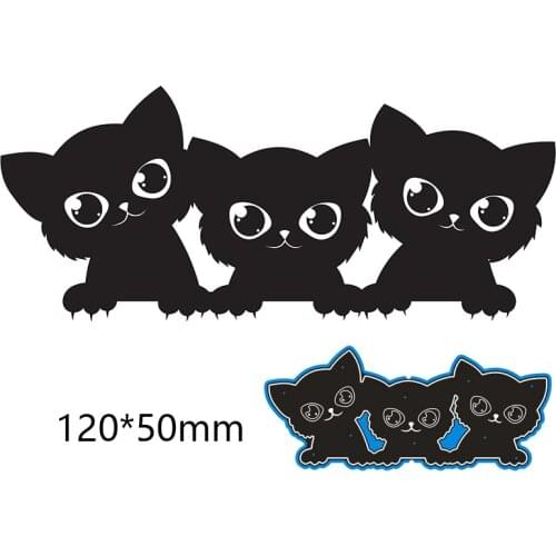 120*50mm 3pcs cute cats new Metal Cutting Dies for card DIY Scrapbooking stencil Paper Craft Album template Dies