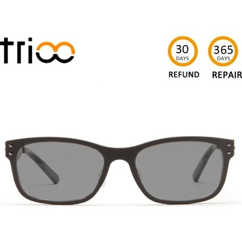 TRIOO Carbon Fiber Prescription Glasses Men Sunglasses with Diopters Black Myopia Spectacles Driver UV400 Minus Sun Glasses