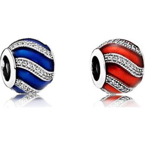 100% Authentic 925 Sterling Silver CZ Charm Beads Fit Original Pandora Charm Bracelet DIY Original Silver Jewelry Making