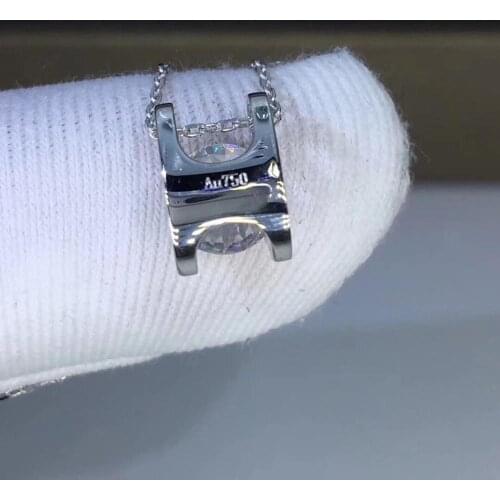 Poetry Of Jew Store Round White gold Moissanite Pendants 1ct D VVS Luxury Moissanite Weding Pendants for Women