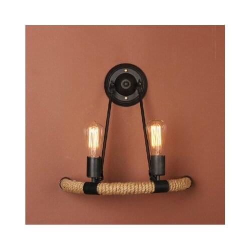 Industrial style Loft American country Iron Retro hemp rope Wall lamps Vintage Industrial Lighting Pendant Lights 110-240v