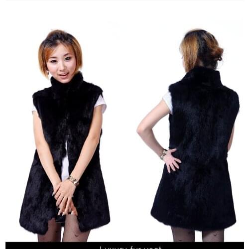 Womens Fur coat 2016 medium-long rabbit fur coat vest fur overcoat full leather fur outerwear winter clothing