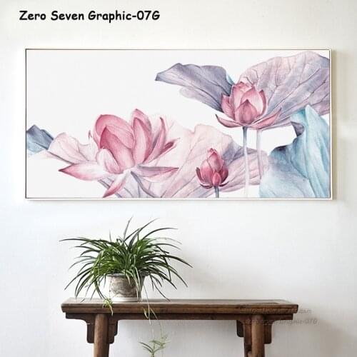 Modern Nordic Decorative Lotus Banner Canvas Painting Posters And Prints Home Art Pictures Wall Living Room Bedside Decoration