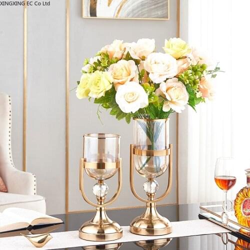Light Luxury Vase Modern Minimalist Creative Living Room TV Cabinet Glass Flower Utensils American Home Dining Table Decoration