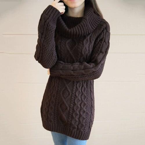 Autumn and Winter New Sweater Women Loose Outer Wear Mid-length Bottoming Shirt Pullover Twist Knit Bottoming Shirt Thickening