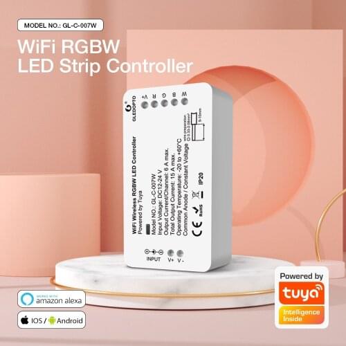 Gledopto Zigbee Smart Wireless LED Light Strip WiFi Controller RGBW Work With Tuya Smart Life APP Amazon Alexa Voice Control