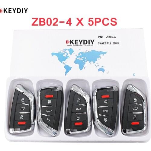 5PCS X KEYDIY Universal Smart Key ZB02-4 for KD-X2 KD900 Mini KD Car Key Remote Replacement Fit More than 2000 Models