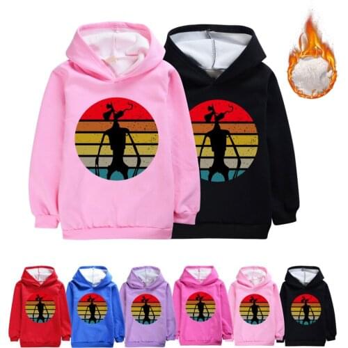 Spring And Autumn Childrens Thick Hoodie Youth Leisure Plus Velvet Jacket Girls And Boys Cartoon Pattern Sportswear Jacket3-16Y