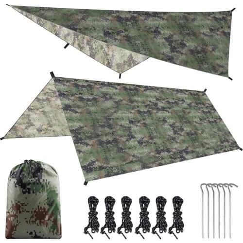 Waterproof Camouflage 3x3 Awning Sunshade Sun Shelter Tourist Canopy Tarp Tent Outdoor Camping Shelter Beach Picnic Tourist Tarp