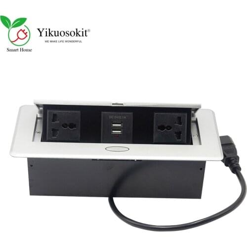 Embedded Hidden Desktop Damping Pop Up Sockets For Home Furniture Kitchen Cabinet Table top AC110V ~ 240V Universal Plug Cord