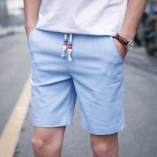 High quality 2020 Summer Casual Teenagers Students Drawstring Solid shorts men cotton bermuda masculina mens beach shorts M-4XL