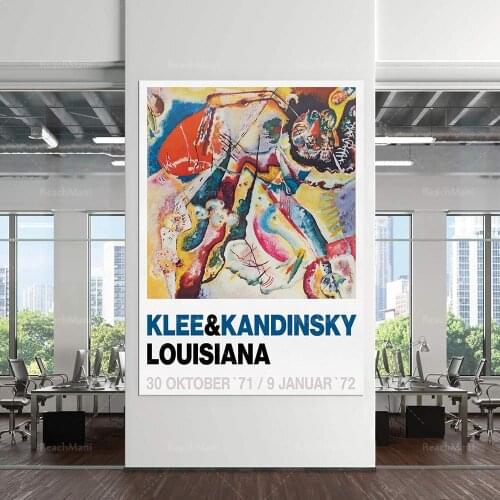 Kandinsky Exhibition Poster, Wassily Kandinsky Print, Paul Klee, Louisiana Museum 1970s, Bauhaus, Vintage Exhibition Print Repr