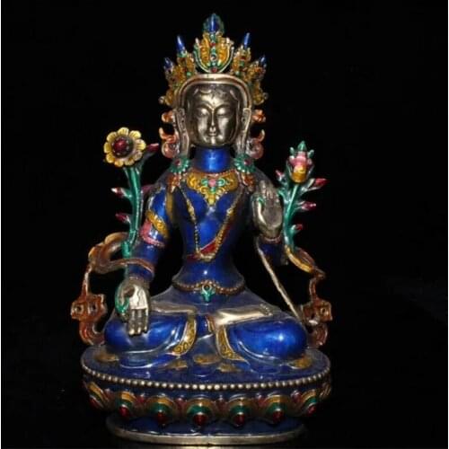 YM cobre colección de estatuas chino hecho a mano blanco estatua de Tara Buda estatua de Bodhisattva Guanyin regalo exquisito Fe