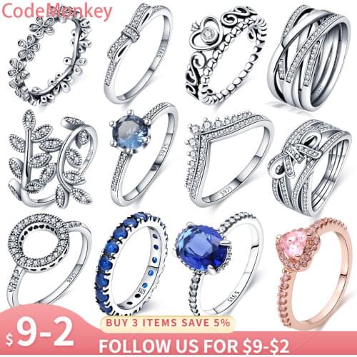 2021 New Hot Sale 100% 925 Sterling Silver Rings Wholesale Popular Flower Lucky Rings For Women Jewelry Making Dorpshipping