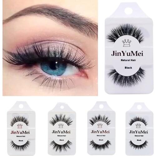 Women\s Makeup 3D Naturally Mink Fur False Eyelashes Upper Lashes Extensions Black Beauty Supplies