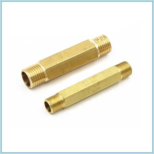 1pcs Brass Pipe Fitting 59mm Long Nipple with G1/8" G1/4" G3/8" G1/2" Male Thread