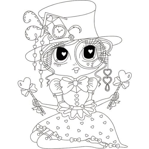 10x6 Girl holding magic wand New Transparent Clear Rubber Stamp Sheet Cling Scrapbooking Photo Album PaperCard DIY Craft