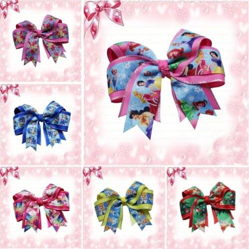 20pcs Girls 4.5 Grosgrain Ribbon unicorn sculpture princess character angel wing JoJ style bows
