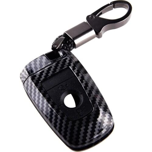 3 Buttons Car Remote Key Fob Shell Silicone Cover Holder Case Fit for Ford Carbon Fiber Style Replacement
