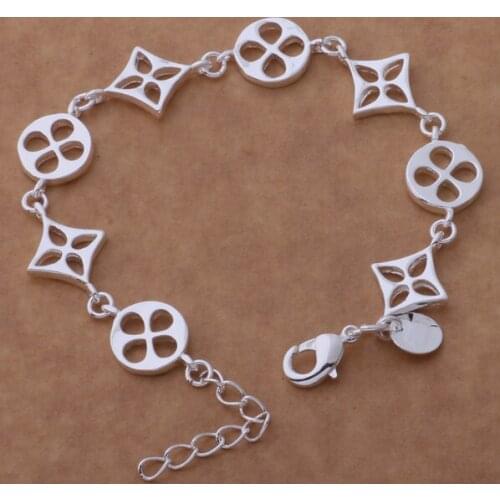 AH172 Wholesale Lucky Silver Color Charm Bracelets For Women Popular Fashion 925 Jewelry Bling-bling /ehcamyja Ajlajasa