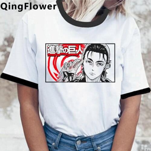 Attack on Titan Shingeki No Kyojin Titan Attack women casual plus size couple white t shirt harajuku summer top clothes