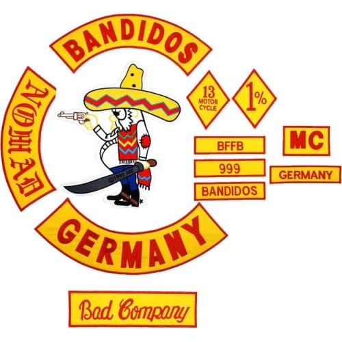 BANDIDOS NOMADS 1% FULL SET Embroidered punk biker Patches Clothes Stickers Apparel Accessories Badge