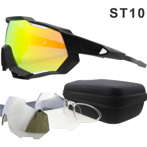 2019 Brand Cycling Glasses Cycling Eyewear 3 Lens Cycling Sunglasses Coated Mirror UV400 Peter Outdoor Sports Goggles