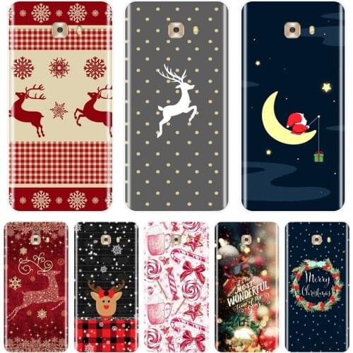 Back Cover For Samsung Galaxy C9 C7 C5 Pro Christmas Deer Santa Snow Soft Silicone Phone Case For Samsung Galaxy C5 C7 C8 Case