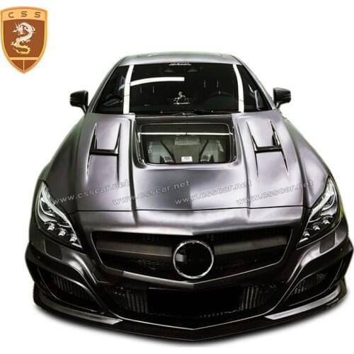 Commas Carbon Fiber With Glass Front Engine Hood Vent Cover Body Kit For Mercedes-Benz CLS C218 2018-2021 IMP Style