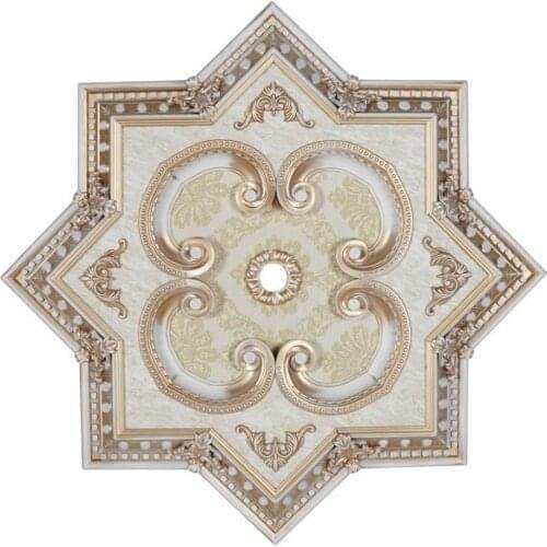 Decorative Star Design Vintage Looking Ceiling Medallion for Chandeliers Damask Pattern 90cm 35.43