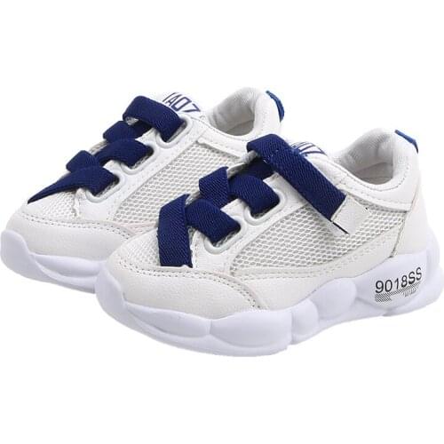 White shoes new childrens sports shoes children color shoelace board shoes Korean version boys and girls casual shoes