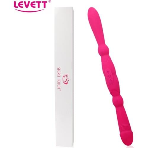 LEVETT Double Ended Vibrator For Lesbian Long Dual Dildo Vibrating Anal G Spot Stimulator Tools Adult Sex Toys for Woman femme