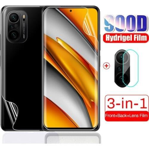 For xiaomi poco f3 f 3 pocof3 anti-scratch front back screen protector camera film not glass 6.67" xiomi poco f3 hydrogel film