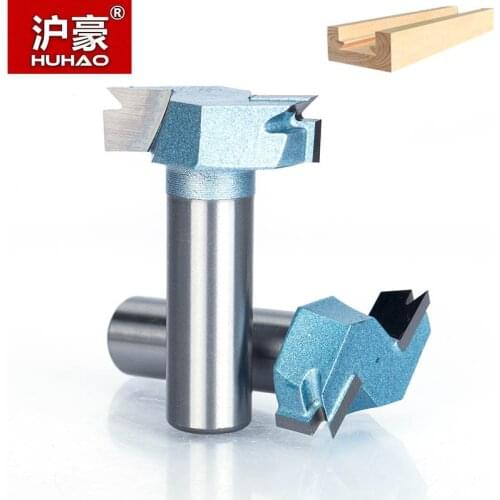 HUHAO 1pc 1/2" Shank Dovetail Milling Cutter Industrial Grade 2 Flute Router Bits For Wood Woodworking Tool Milling Cutter