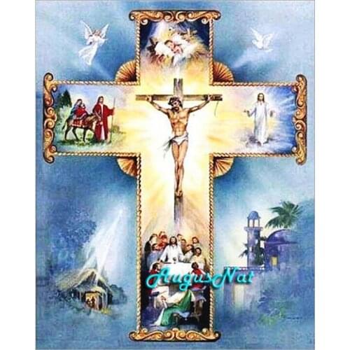 Jesus diamond painting full square religion wall art decor diamond dots diamont crystal rhinestone pasted religious cross crafts