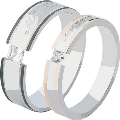 Black gold color creative couple rings opening Ring