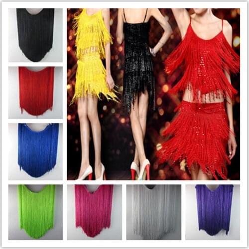 50cm/long Tassel Fringe Trimming Lace Ribbon 10 Yards Dance Latin Dress Macrame Samba Clothing DIY Lace Single Band decoration